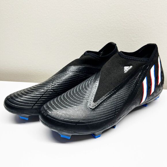 NEW Adidas Predator Edge .3 Laceless FG Soccer Cleats Black Shoes Mens Sz 6.5 - Picture 1 of 8